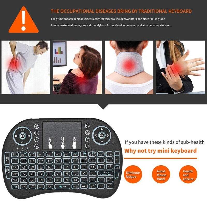 Tablet Keyboards 2.4Ghz Colourful Backlit Wireless Touchpad Mouse For Android Tv Box Pc Smart