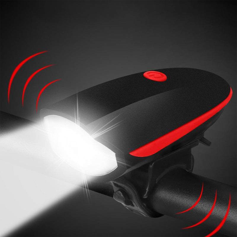 2 In 1 Bicycle Horn Headlight Bike Bell Led Light Usb Charging Night Riding Glare Flashlight