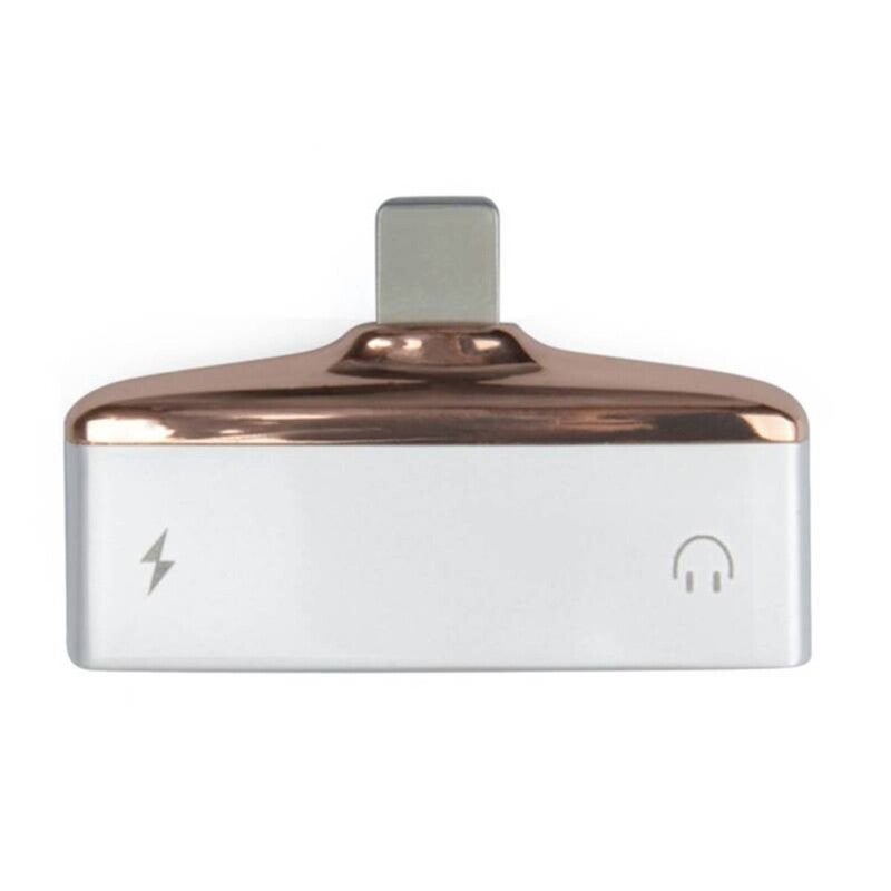 2 In 1 Mini Lightning Splitter Adapter Metal Audio Aux Converter With Dual Ports 3.5Mm Headphone Jack Charging For Iphon