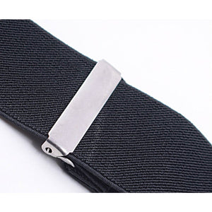 5 Centimeters Wide X Shape Braces Men Elastic Black Suspenders