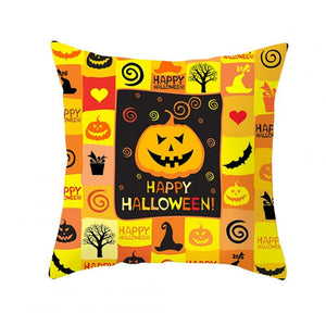 2Pcs Halloween Series Orange Geometric Pillow Cover Home Party Decor 45X45cm