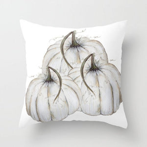 2 Pcs Thanksgiving Day Pumpkin Printed Throw Pillow Cover Pillowcases Decorative Sofa Cushion 45 X 45Cm