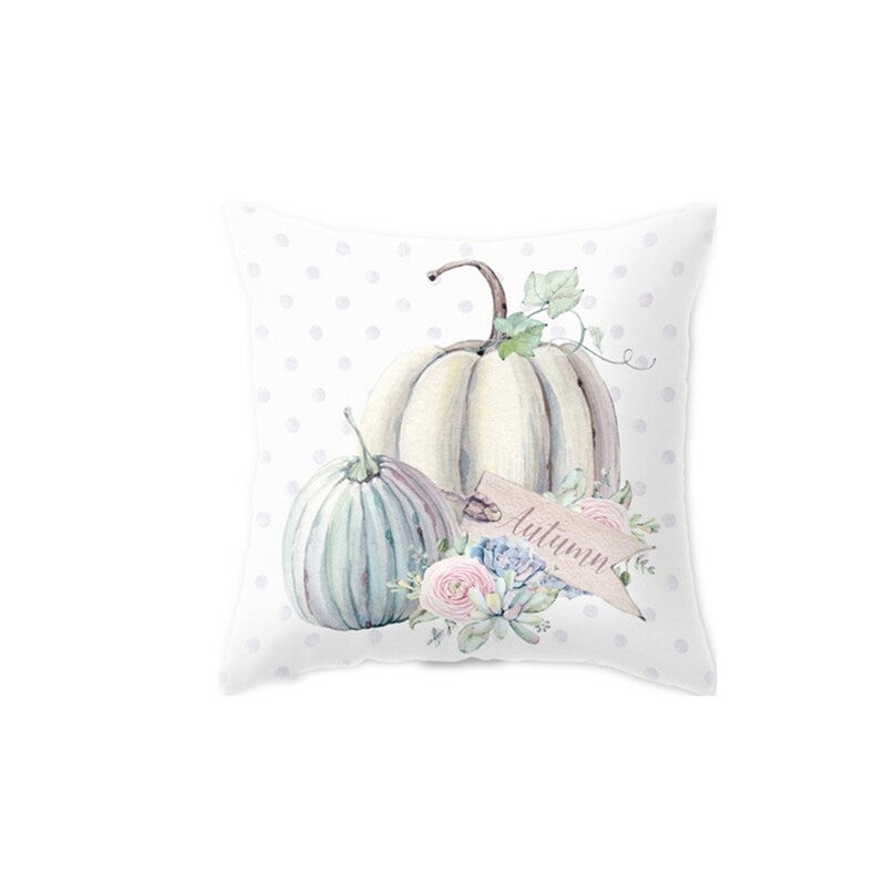 2 Pcs Thanksgiving Day Pumpkin Printed Throw Pillow Cover Pillowcases Decorative Sofa Cushion Drd85 1945 X 45Cm