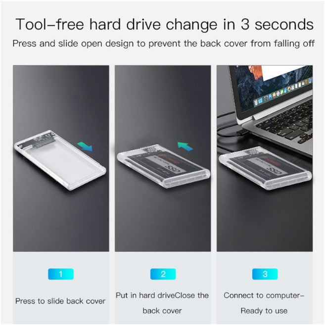 2.5 Inch Hdd Enclosure Sata 3.0 To Usb Gbps 6Tb Support Uasp External Type C 3.1 Ssd Hard Drive Case