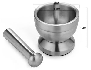 Stainless Steel Mortar And Pestle Manual Herb Grinder Kitchen Utensil