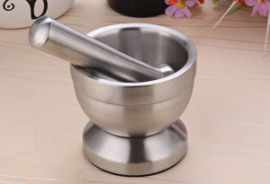 Stainless Steel Mortar And Pestle Manual Herb Grinder Kitchen Utensil