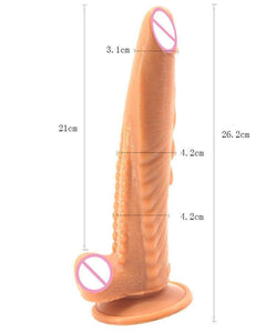 Faak 25.2Cm 9.9Inch Silicone Dildo Big Sex Toy 4.1Cm Thick Butt Plug Anal Black