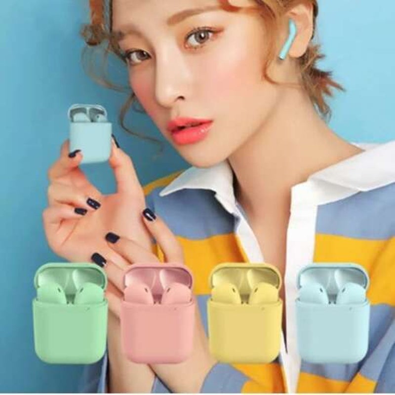 Original Macaron 12 Bluetooth Headset 5.0 Wireless Touch Pop Up Sports