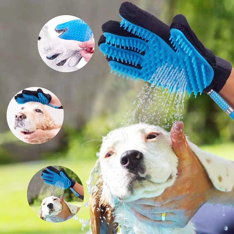 3-In-1 Pet Bathing Tool Sprayer Massage Glove Hair Remover