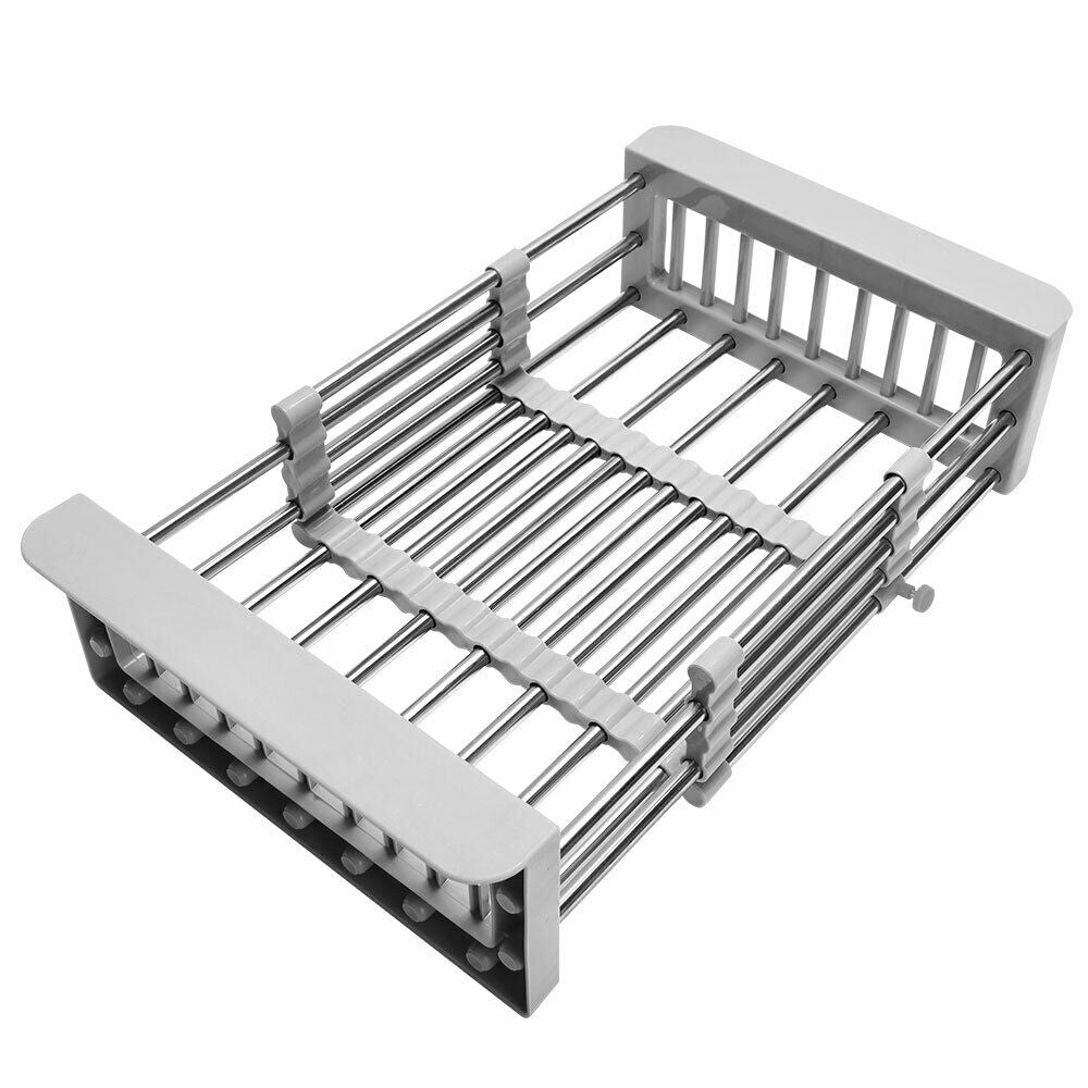 Over The Sink Stainless Steel Dish Drying Rack Kitchen Organiser