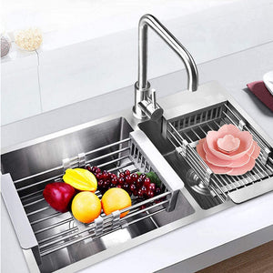 Over The Sink Stainless Steel Dish Drying Rack Kitchen Organiser