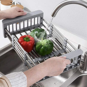 Over The Sink Stainless Steel Dish Drying Rack Kitchen Organiser