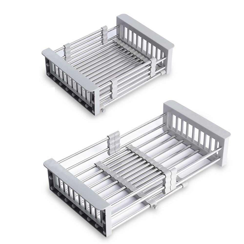 Over The Sink Stainless Steel Dish Drying Rack Kitchen Organiser