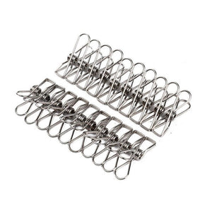 60Pcs Stainless Steel Clothes Pegs Food Bag Sealers