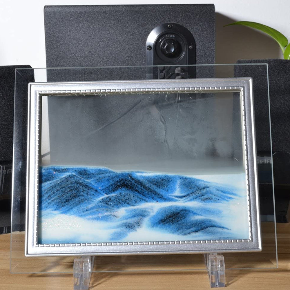 3D Moving Sand Photo Frame Glass Landscape Desktop Dcor