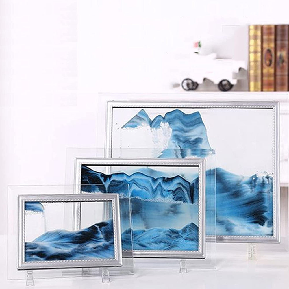 3D Moving Sand Photo Frame Glass Landscape Desktop Dcor