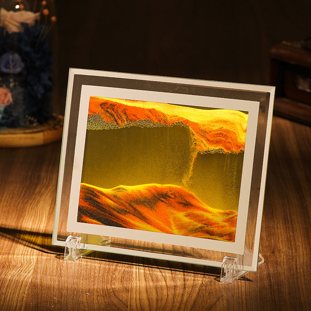 3D Moving Sand Photo Frame Glass Landscape Desktop Dcor