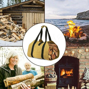 Portable Firewood Log Carrier Tote Bag Wood Holder