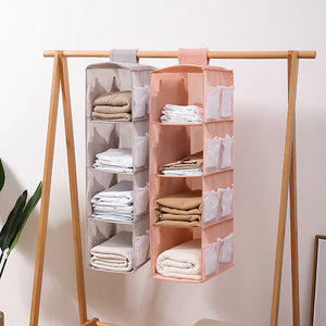 4 Layers Hanging Cube Closet Wardrobe Organiser Side Storage