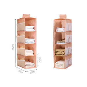 4 Layers Hanging Cube Closet Wardrobe Organiser Side Storage