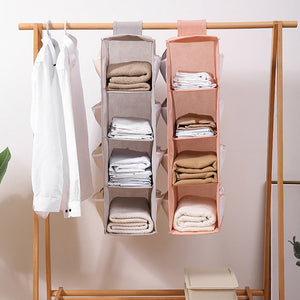 4 Layers Hanging Cube Closet Wardrobe Organiser Side Storage