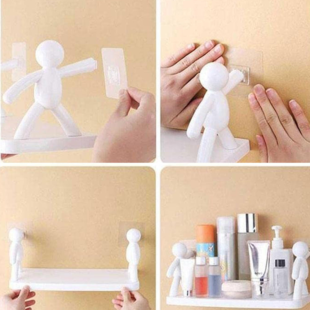 Wall Mounted Human Shaped Guardrail Hook Storage Rack For Organising Space