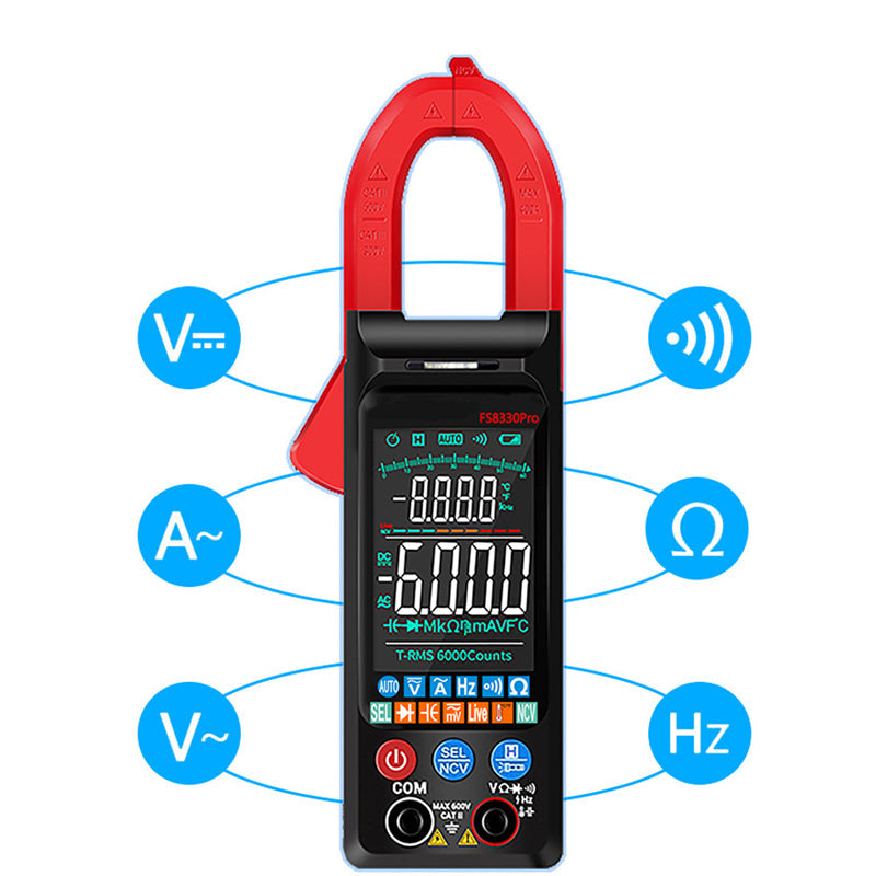 Portable Clamp Multimeter Current And Voltage Meter Battery Operated Car Accessories