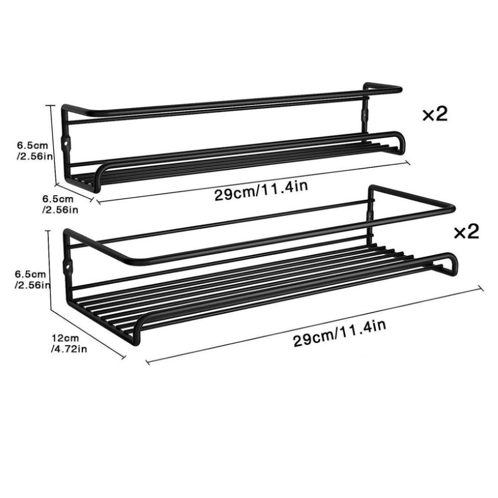 Storfex 4 Pack Spice Rack Organizer For Cabinet Wall Mount