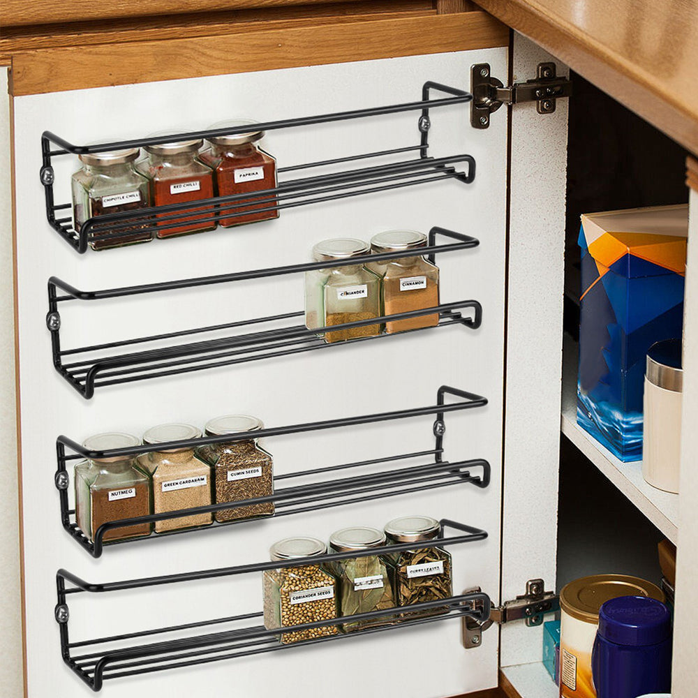 Storfex 4 Pack Spice Rack Organizer For Cabinet Wall Mount