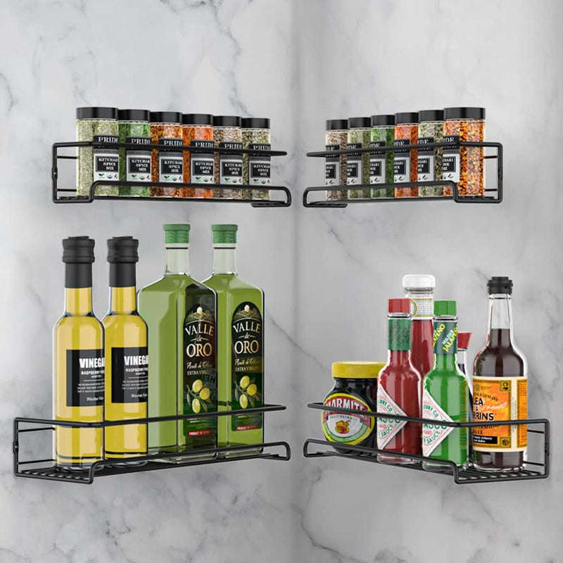 Storfex 4 Pack Spice Rack Organizer For Cabinet Wall Mount