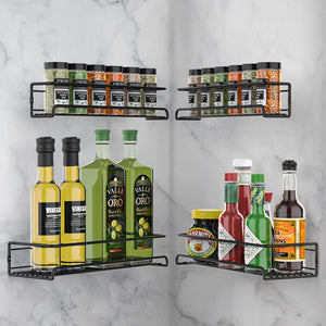 Storfex 4 Pack Spice Rack Organizer For Cabinet Wall Mount