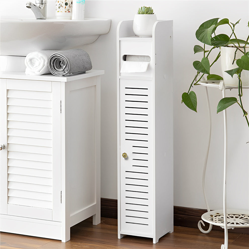 Storfex Waterproof Bathroom Storage Corner Floor Cabinet With Doors And Shelves