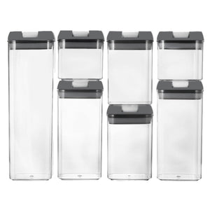 Pack Of 7 Plastic Food Storage Organizing Container With Airtight Lids