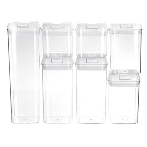 Pack Of 7 Plastic Food Storage Organizing Container With Airtight Lids