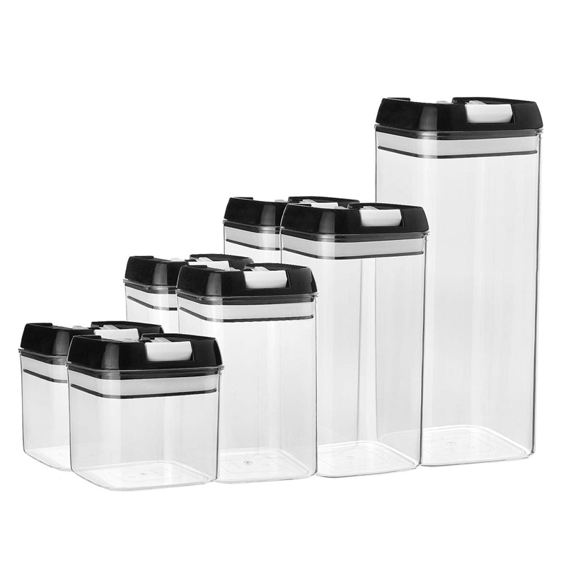 Pack Of 7 Plastic Food Storage Organizing Container With Airtight Lids