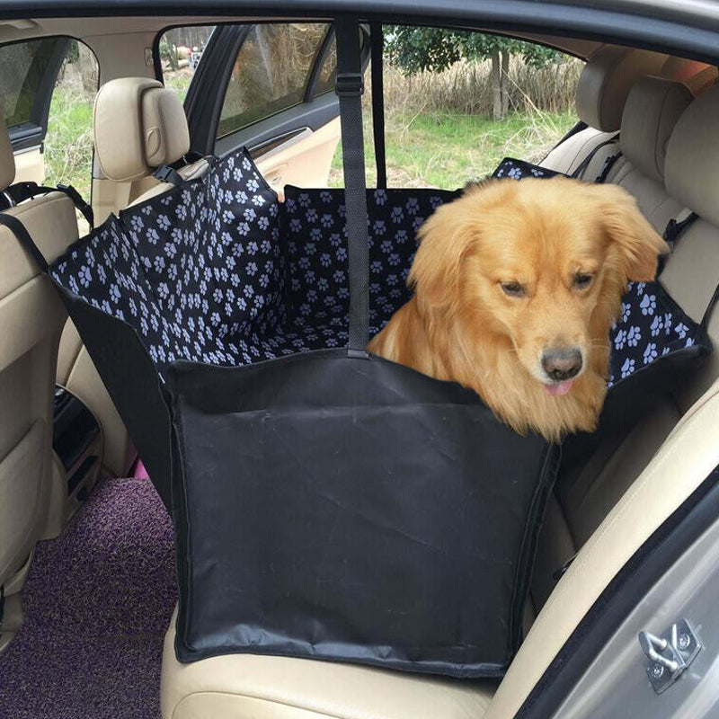 Dog Back Seat Cover With Perspective Mesh Window Waterproof Pet Hammock