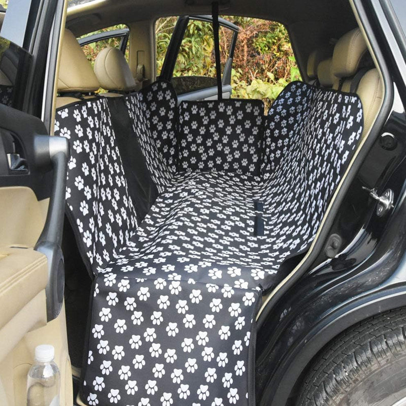 Dog Back Seat Cover With Perspective Mesh Window Waterproof Pet Hammock