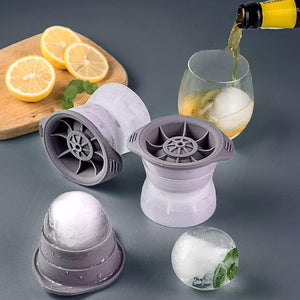 Pack Of 2 Sphere Shape Ice Molds Quick Release Ball Maker For Cocktail