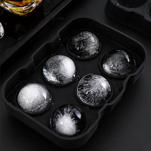 6 Large Sphere Shape Cocktail Ice Molds Quick Release Ball Maker