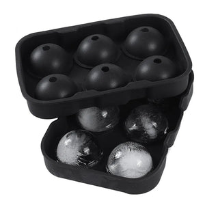 6 Large Sphere Shape Cocktail Ice Molds Quick Release Ball Maker