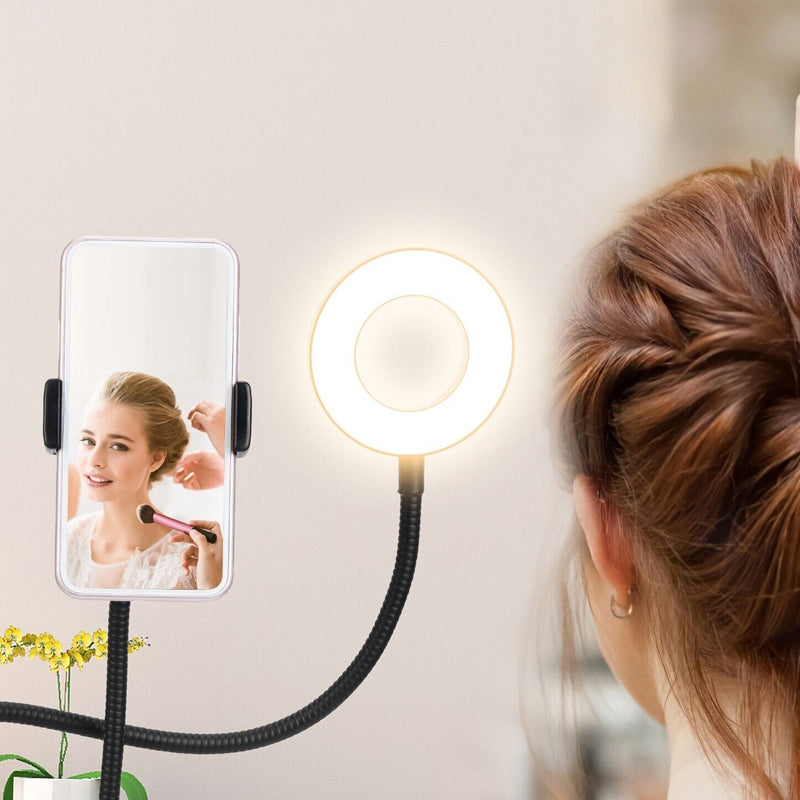 Flexible Clip-On Photography Selfie Ring Light With Adjustable Brightness