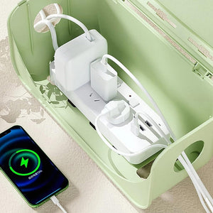 Desktop Cable Management Box Cord Protector And Organizer Green Abs Storage