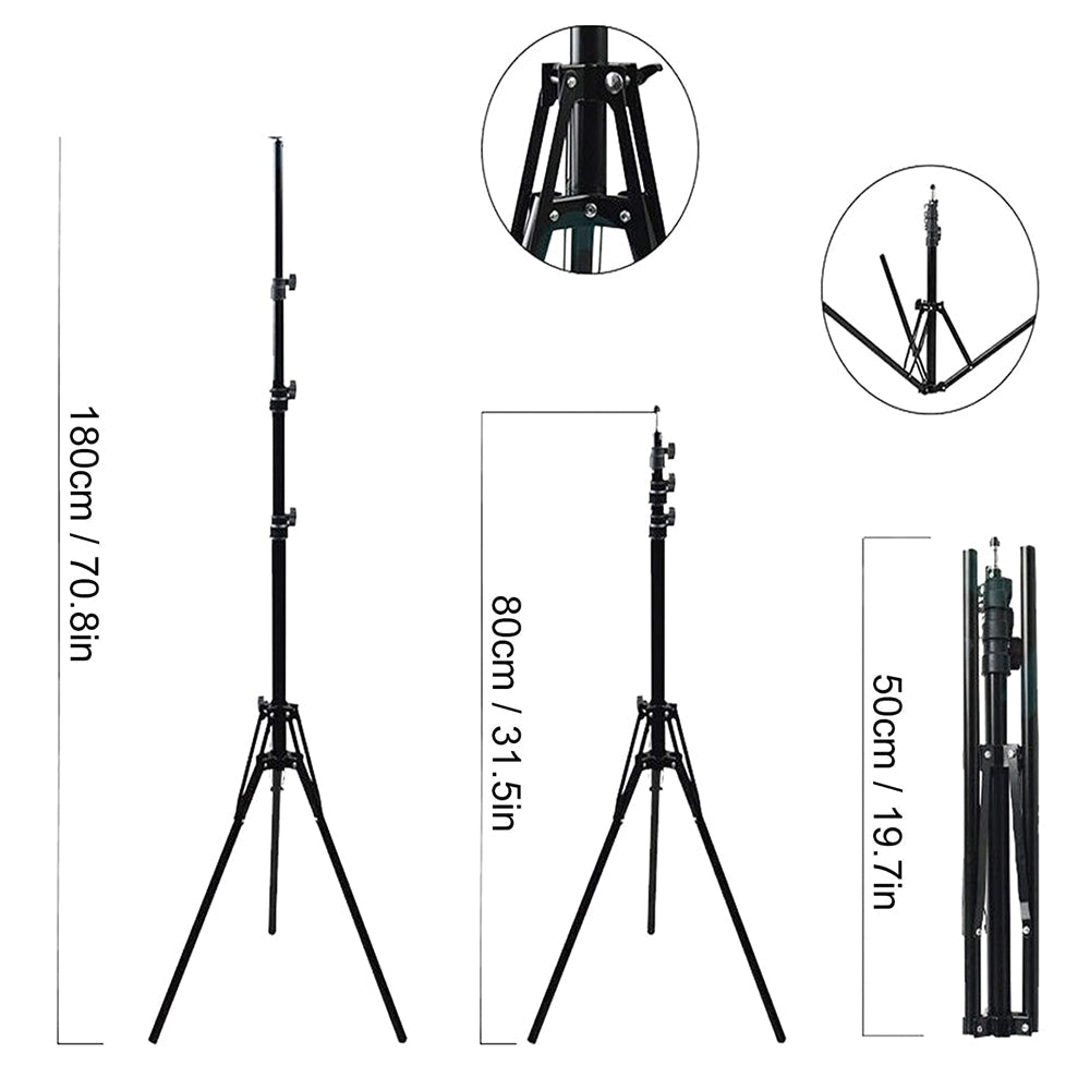 1.8M Portable Photography Light Stand Reverse Foldable Camera Studio