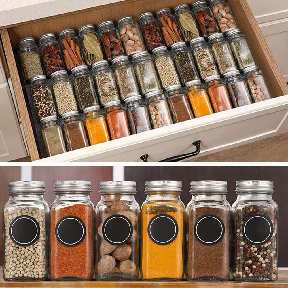 Pack Of 12 Stainless Steel Glass Powdered Seasoning Bottles