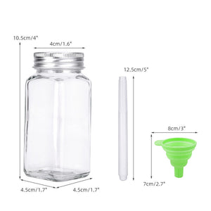 Pack Of 12 Stainless Steel Glass Powdered Seasoning Bottles