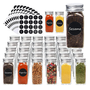 Pack Of 12 Stainless Steel Glass Powdered Seasoning Bottles