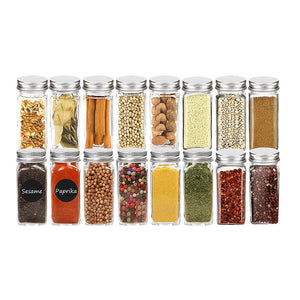 Pack Of 12 Stainless Steel Glass Powdered Seasoning Bottles