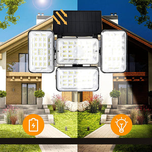 4 Head Solar Powered Motion Sensor Outdoor Flood Lamp