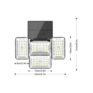 4 Head Solar Powered Motion Sensor Outdoor Flood Lamp