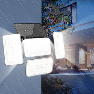 4 Head Solar Powered Motion Sensor Outdoor Flood Lamp